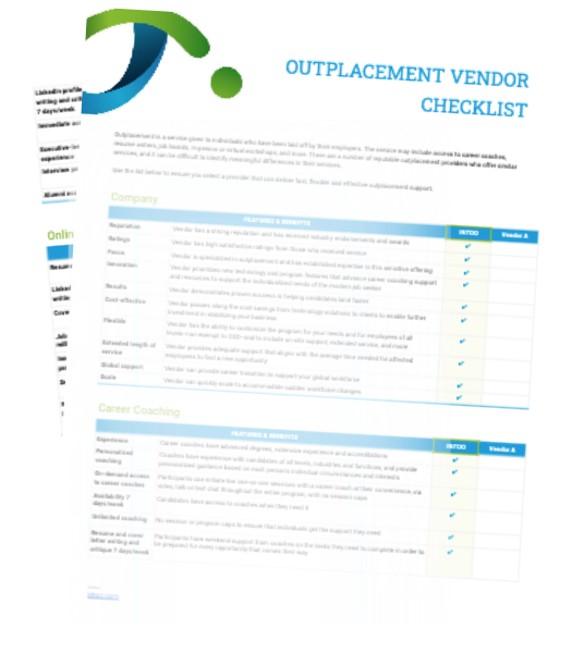 Career transition services and outplacement vendor checklist